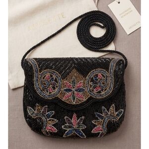 Danieli "Midnight Bloom" Vintage Hand-Beaded Crossbody Bag